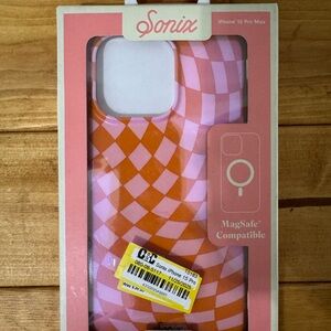Sonix Checkered Pink and Orange iPhone 15 Pro Max Case